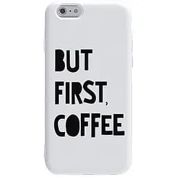 Чехол-накладка Toto Pure TPU 2 mm Print Case Apple iPhone 6/6s #41 First Coffee White