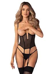 Корсет Obsessive Euphori, 2XL/3XL (черный)