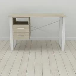 Письмовий стіл із ящиками Ferrum-decor Оскар 750x1400x600 метал Білий ДСП Дуб Сонома 16 мм (FRD-103244)