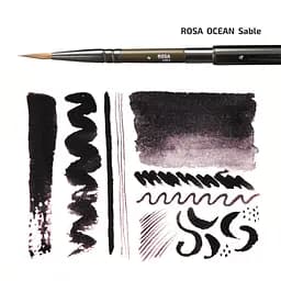 Пензель соболь круглий TRAVEL BRUSH OCEAN 168 №2 коротка ручка ROSA - мініатюра 3