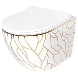 Подвесной унитаз Rea Carlos flat wave gold белый REA-C8767, Белый