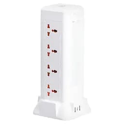 Сетевой фильтр-удлинитель Yiwu HP-5-9MF TOWER B24 2,8 м 12 розеток 3USB + 1PD LED-лампа белый 