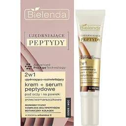 Крем-сироватка Bielenda Firming Peptides зміцнювальний та освітлювальний з пептидами 2 в 1 під очі і повіки 15 мл - мініатюра 2