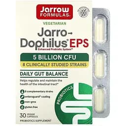 Пробіотики для травлення Jarrow Formulas Jarro-Dophilus EPS 5 млрд КУО 30 вегетаріанських капсул