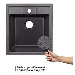 Кухонна мийка Lidz 460x515/200 GRF-13 (LIDZGRF13460515200), Графіт - мініатюра 3