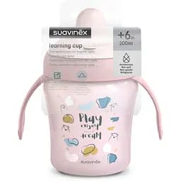 Чашка з носиком Suavinex Bear Family +6 місяців 200 мл рожева (402642) - мініатюра 4