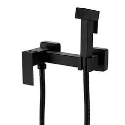 Змішувач для гігієнічного душу зовнішнього монтажу Zerix KUB-222 Black ZX4857, Чорний матовий