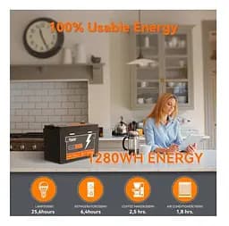 Аккумуляторная батарея LiFePO4 PowMr POW-100AH-12.8V BMS 12В 100Ач - мініатюра 3