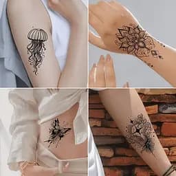 Набір дитячих тимчасових татуювань Чорні міні №4 black-tattoo-mini-set-4-H - мініатюра 8