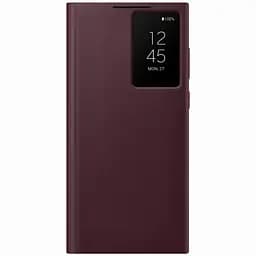 Оригінальний чохол-книжка Samsung Smart Clear View Cover для Galaxy S22 Ultra (S908) Burgundy EF-ZS908CEEGRU