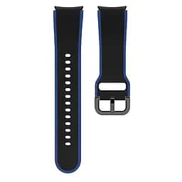Ремінець для Samsung Galaxy Watch 4 Classic 42mm - чорно-синій ширина кріплення 20мм силікон розмір L Watchbands Double Line (W12-1WB17999971) - мініатюра 4