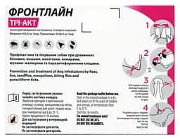 Краплі Boehringer Ingelheim Frontline Tri-Act від бліх та кліщів для собак, 40-60 кг, 3 піпетки + Плед для пікніка Frontline, темно-синій - мініатюра 4