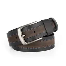 Ремень мужской кожаный со строчкой коричневый SF-403 (125 см)