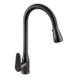 Змішувач для кухні з висувним виливом Zerix PUL-014 graphite ZX5036 Графіт