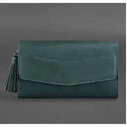 Шкіряна жіноча сумка Еліс зелена crazy horse