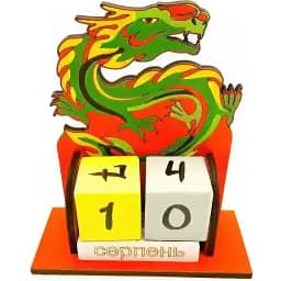 Вечный календарь Китайский зеленый дракон 16.5х14.5х6 см