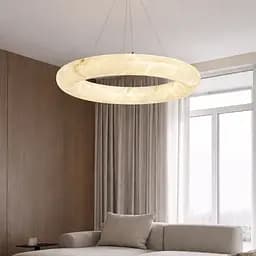 Підвісна кільцева люстра з ефектом мармуру 80 см Line F Арт. MJ363-800