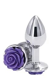 Ns Novelties Rose Buttplug S - Анальная пробка серебристая с фиолетовым NS Novelties 18820Purple 97070