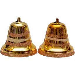 Набір ялинкових іграшок Дзвіночки Linhai 2 шт 8 см золотистий пластик (032945)