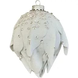 Новорічна прикраса на ялинку Dashuri Шишка закрита блиск 10x11 см, білий 15886601