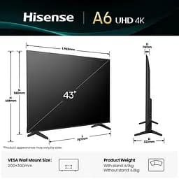 LED-телевізор Hisense 43A6Q  (7134231) - мініатюра 2