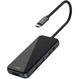 Розгалужувач конвертер хаб XO Hub002 Usb-C Multifunction Adapter 5 in 1 HDMI + Usb x 3 + PD
