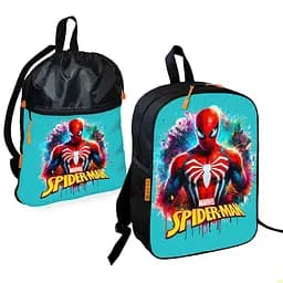 Школьный рюкзак детский Человек-паук + Сумка для обуви спортивной формы рюкзак-мешок мальчику (01894)