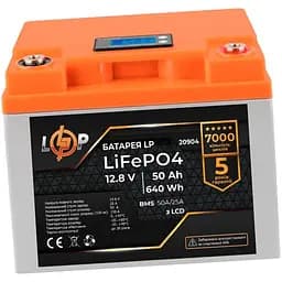 Акумулятор LogicPower LiFePO4 LCD 12V 12.8V/50Ah/640Wh BMS 50A/25A [20904] [109687] - мініатюра 3