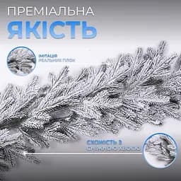 Штучна хвойна гірлянда LUGI 1 м засніжена, новорічна гірлянда лита реалістична засніжена Преміум TD-BRNCHSN1 - мініатюра 5
