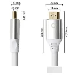 Кабель HDMI Oehlbach Black Magic MK II UHD v2.1 8K 48Gbit HDR Ethernet ARC 5м White - мініатюра 4