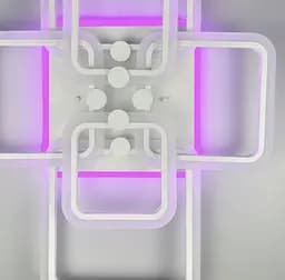 Світлодіона LED люстра на 2+2+2 ріжки квадратної форми Line.F RGB підсвітка Немає - мініатюра 3