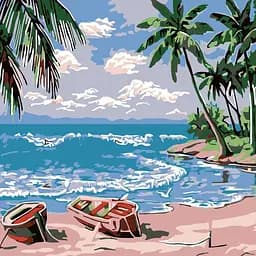 Набор для росписи по номерам Strateg Океан 20х20 см (HH5575)