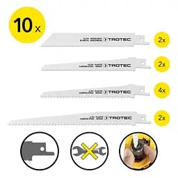 Набір полотен для пили шабельної Trotec 10 pieces Wood/Metal/Plastic Set (6215001205) - мініатюра 4