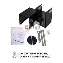 Витяжка декоративна зі склом Perfelli GRASSI 6HMB NERO - мініатюра 10