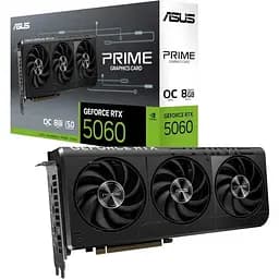 Відеокарта GeForce RTX 5060, Asus, PRIME OC, 8Gb GDDR7, 128-bit, HDMI/3xDP, 2595/28000 MHz, 8-pin (PRIME-RTX5060-O8G)