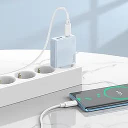 Адаптер мережевий HOCO Direct charger C142A (Type-C to Type-C set) |1USB/1Type-C, 20W/3A, PD/QC| - мініатюра 2