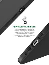 Силиконовый чехол для Apple iPhone 13 Pro, ICON2 Case, черный, противоударный, панель, защита всего корпуса, матовая поверхность Soft Touch, выступает над дисплеем, совместим с защитными стеклами и пленками, с микрофиброй, ArmorStandart (ARM60601) - мініатюра 4