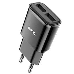 Адаптер сетевой HOCO Star round dual port charger C88A 2 порта черный