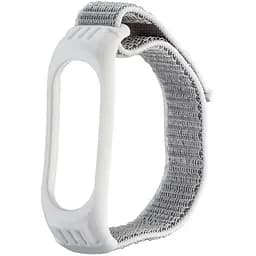 Ремінець Nylon Mi Band 5/6 Білий Сріблястий