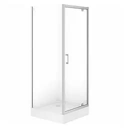 Душевая кабина Cersanit Brasco 80x80 см квадратная распашная прозрачное стекло на мелком поддоне хром S601-230, прозрачная, хром