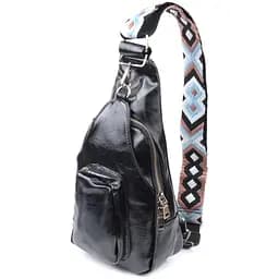 Женская сумка Vintage из экокожи с акцентом на текстильную лямку 18х33х10 см sum0026970