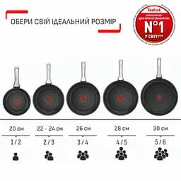 Сковорода Tefal Day by Day 28 см, з кришкою, алюміній, бакеліт, скло, чорний (B5580623UA) - мініатюра 9