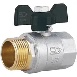 Кран шаровой Thermo Alliance Base 3/4" ВН прямой, PN40, бабочка SD607W20