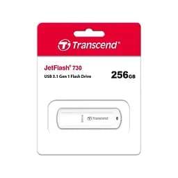 USB флеш накопичувач Transcend 256GB JetFlash 730 White USB 3.1 (TS256GJF730) - мініатюра 4