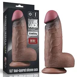 Фалоімітатор - Dual-Layered Silicone Cock XXL 9.5" Brown