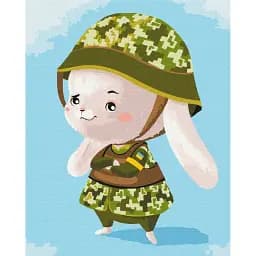 Картина за номерами Brushme Зайчик з ЗСУ ©Катерина Валерьїва 40x50 см