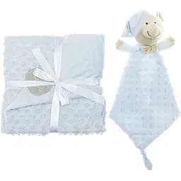 Плед з іграшкою-ковдрою Interbaby Bubble Dou-Dou Bear Blue 110х80 см блакитний (8100218)