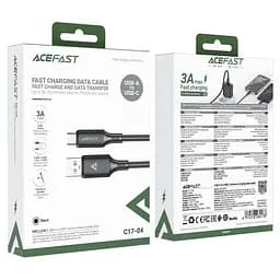 Кабель Acefast C17-04 USB-A to USB-C silicone charging data cable чорний - мініатюра 2