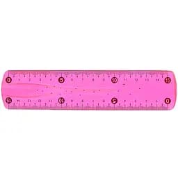 Линейка Bambi 0015 Неломайка 15 см розовая