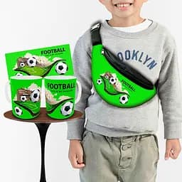 Набір: дитяча сумка-бананка+кружка Футбол 32х15см, бананка для хлопчика футболіста через плече на подарунок (00995)